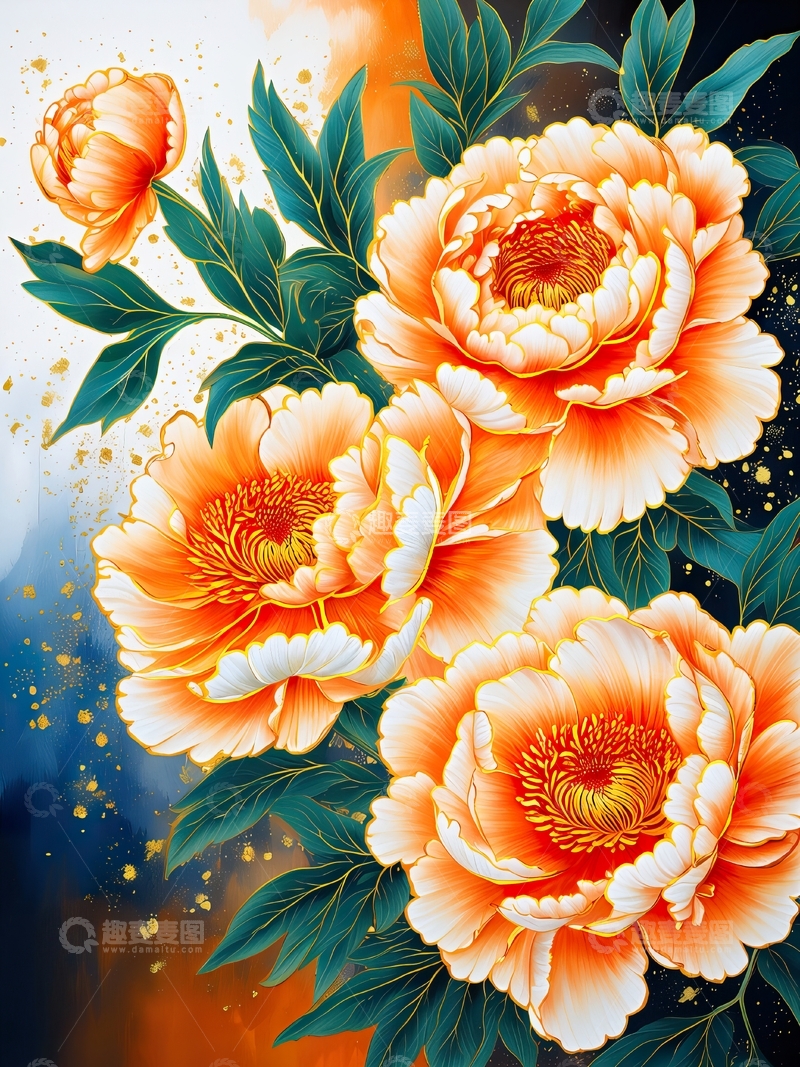 高清大图下载【趣麦麦图】华丽的牡丹装饰画5