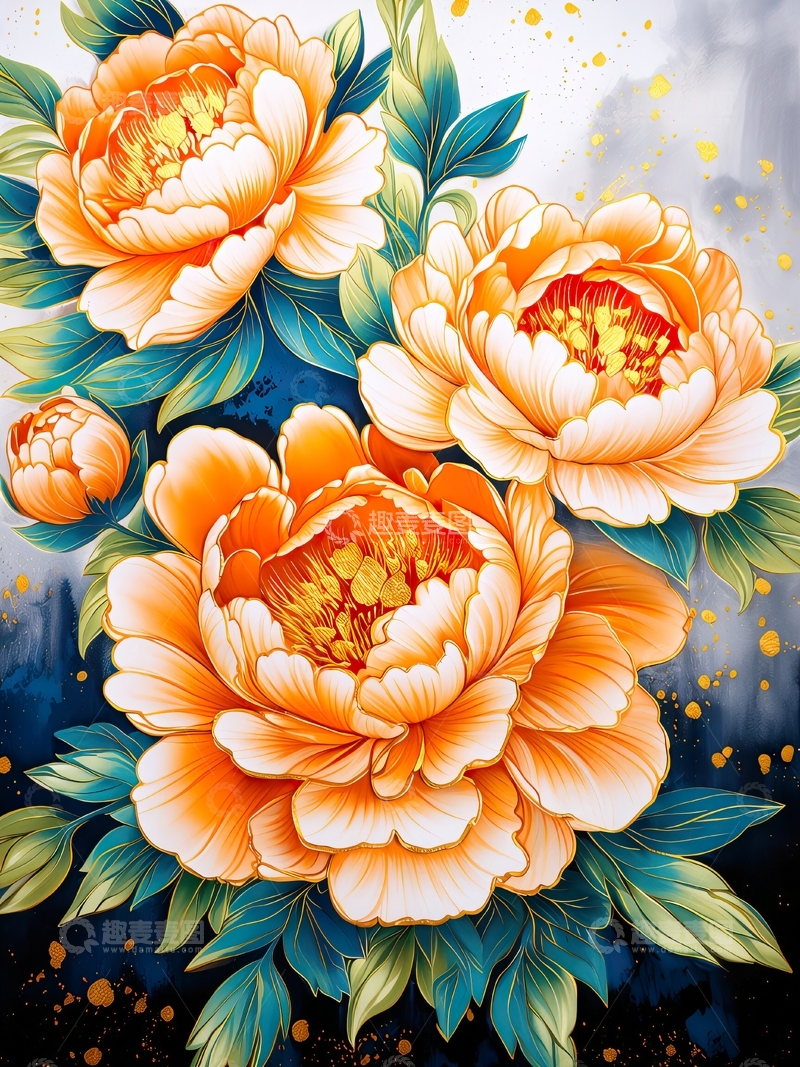 高清大图下载【趣麦麦图】华丽的牡丹装饰画12