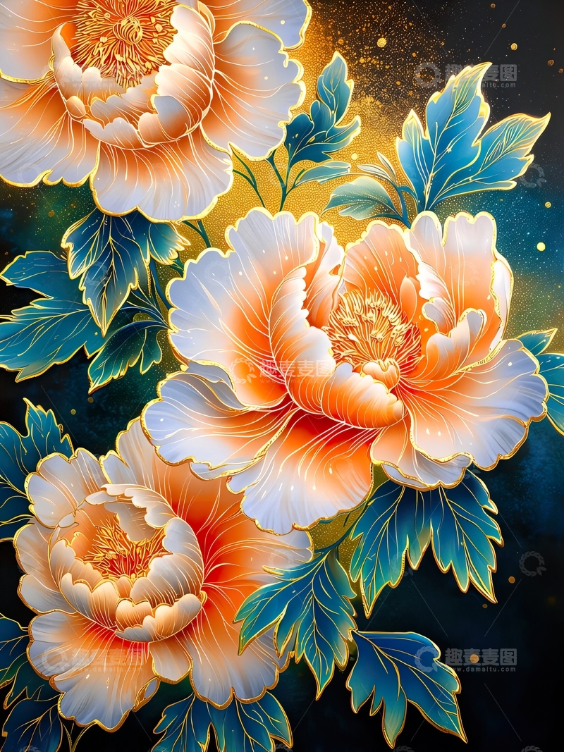 高清大图下载【趣麦麦图】华丽的牡丹装饰画7
