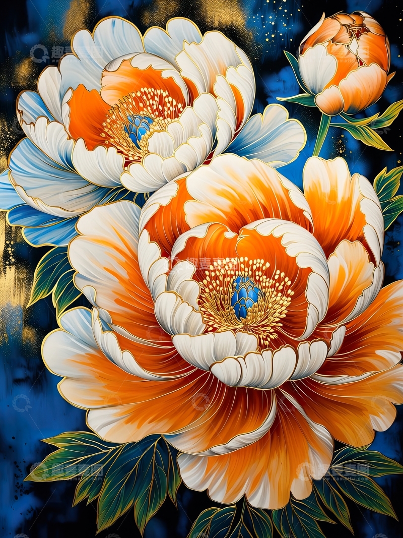 高清大图下载【趣麦麦图】华丽的牡丹装饰画15