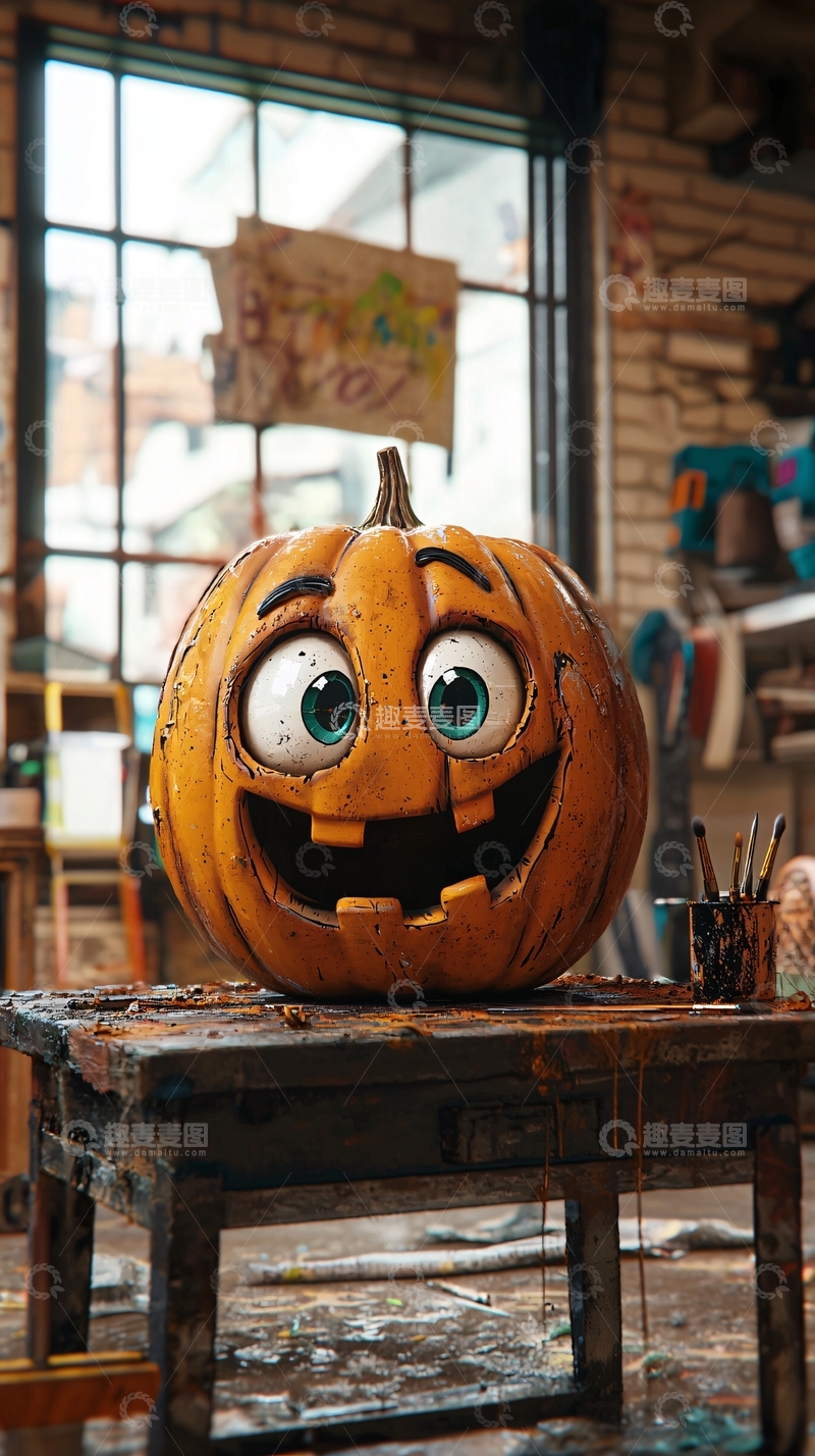 高清大图下载【趣麦麦图】创意手绘南瓜灯艺术工作室
