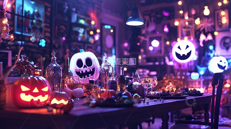 高清大图下载【趣麦麦图】万圣节主题餐桌布置