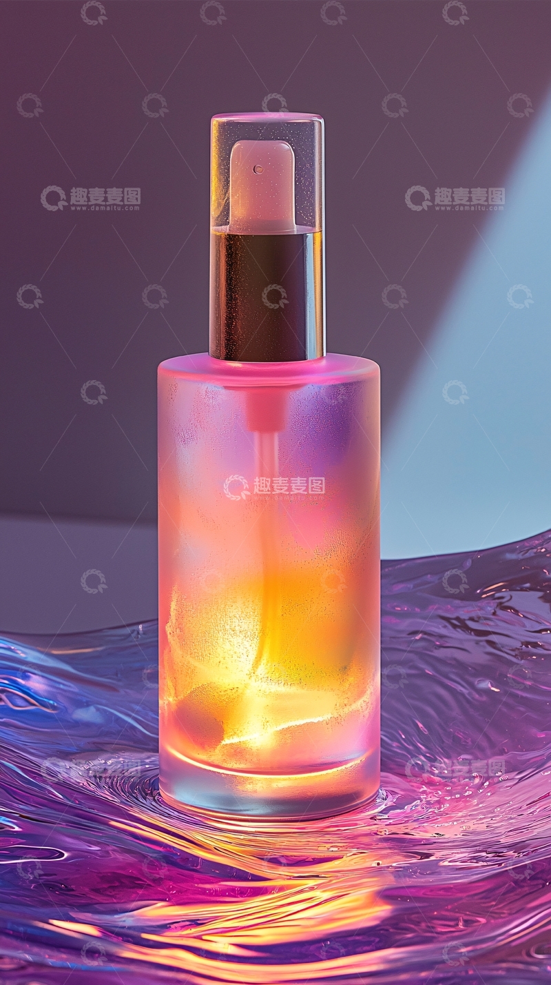 高清大图下载【趣麦麦图】漂浮精华瓶与光环涟漪