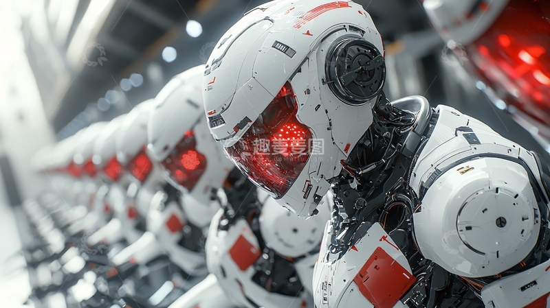 高清大图下载【趣麦麦图】自动化生产机器人