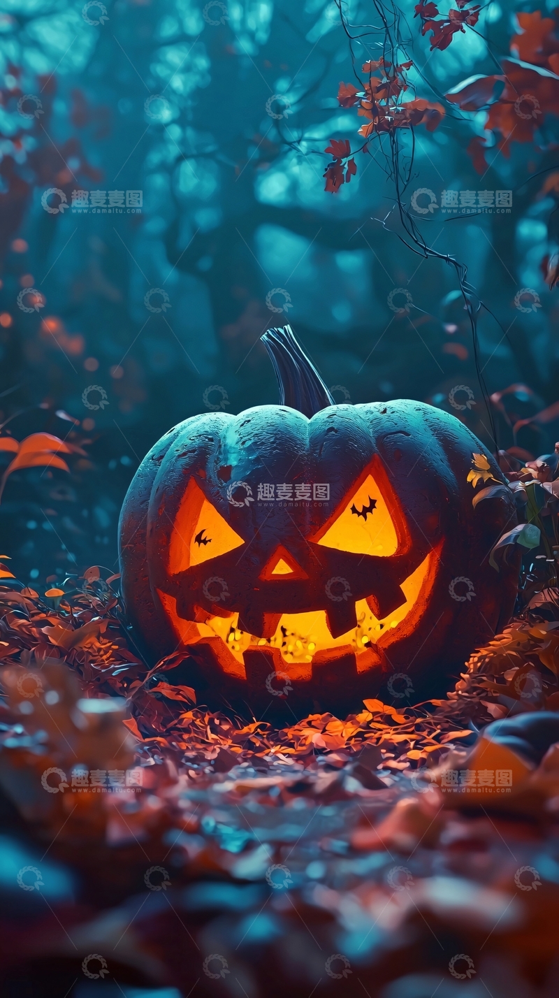 高清大图下载【趣麦麦图】万圣节南瓜灯夜景