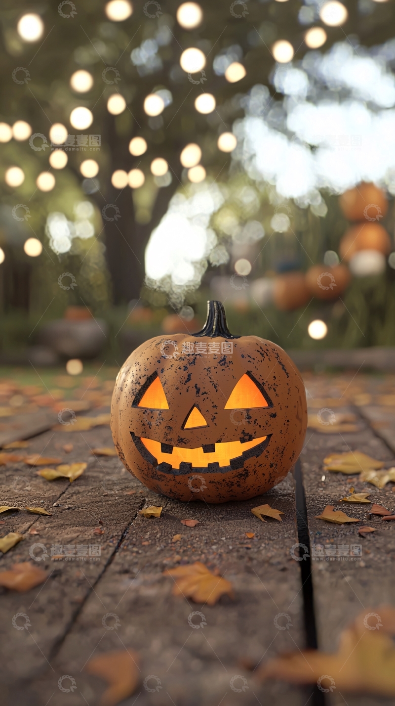 高清大图下载【趣麦麦图】万圣节南瓜灯户外场景