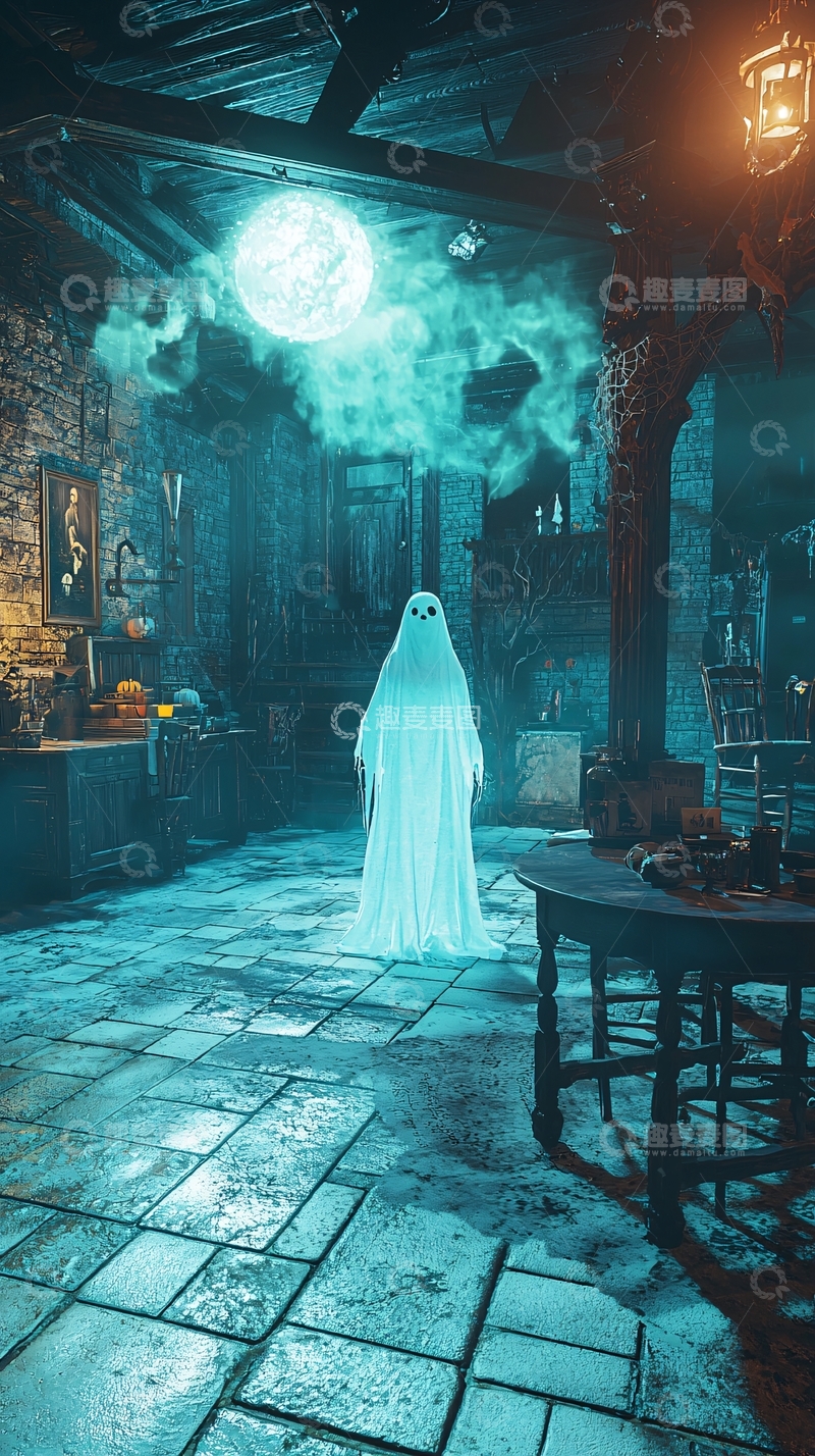 高清大图下载【趣麦麦图】幽灵在古老房间