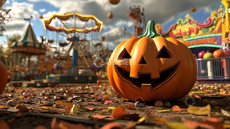 高清大图下载【趣麦麦图】万圣节南瓜乐园场景