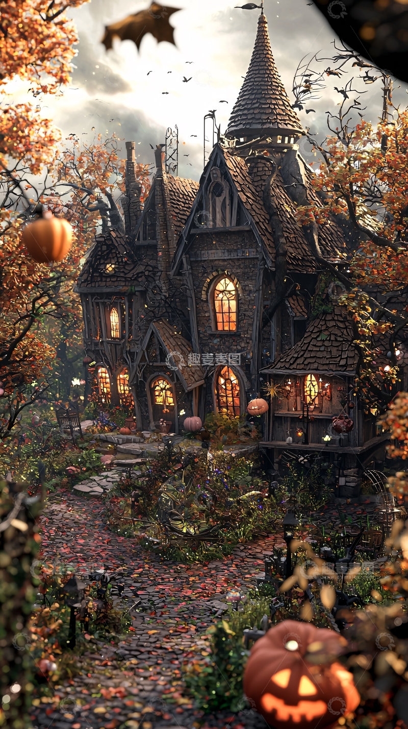 高清大图下载【趣麦麦图】万圣节主题的古老庄园