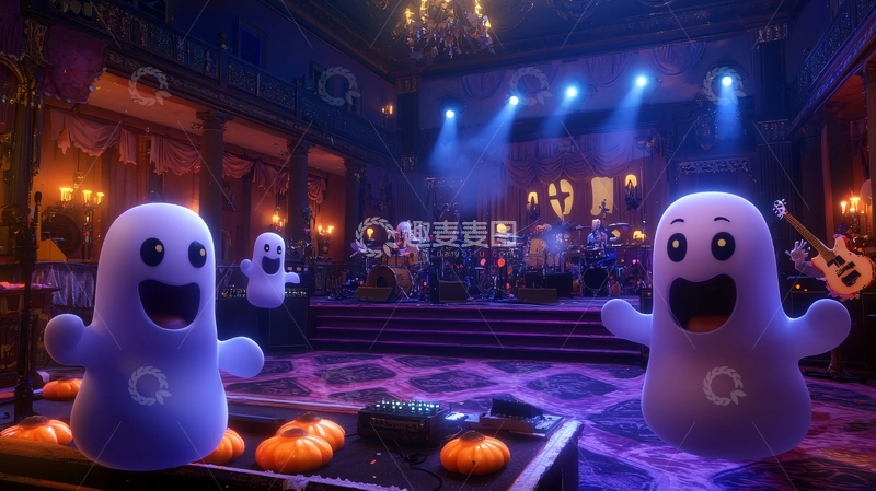 高清大图下载【趣麦麦图】幽灵乐队音乐会场景