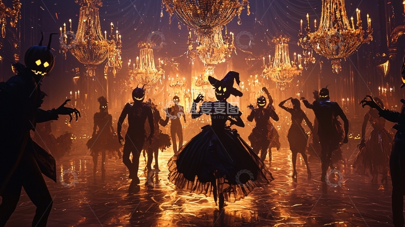 高清大图下载【趣麦麦图】万圣节舞会场景