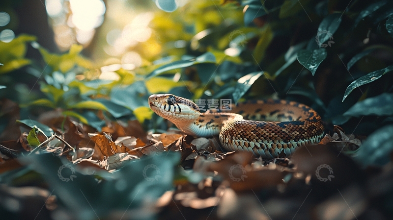高清大图下载【趣麦麦图】森林中的蛇高清图片