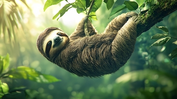 树懒在热带雨林中栖息