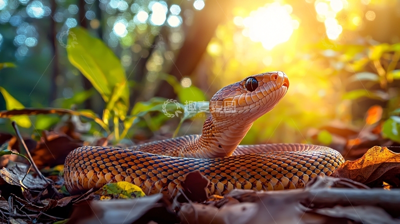 高清大图下载【趣麦麦图】阳光下的森林蛇