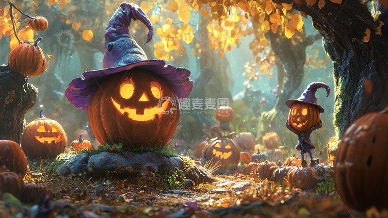 高清大图下载【趣麦麦图】万圣节南瓜森林