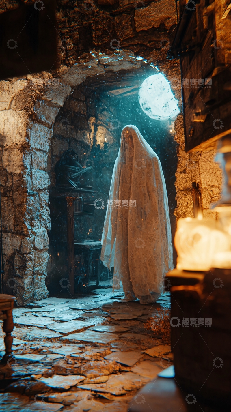 高清大图下载【趣麦麦图】月光下的神秘石屋