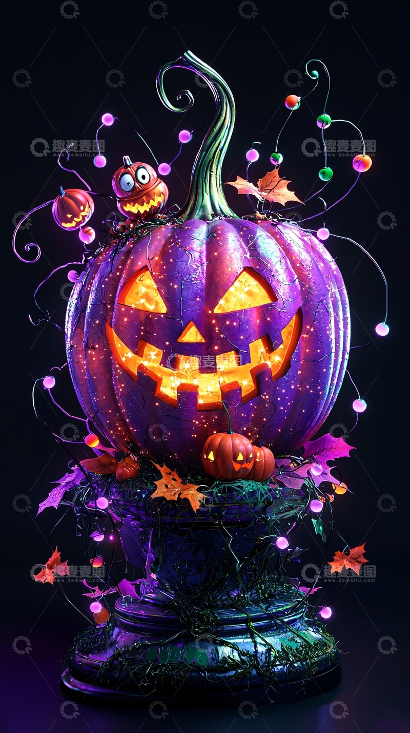 高清大图下载【趣麦麦图】万圣节南瓜灯装饰场景
