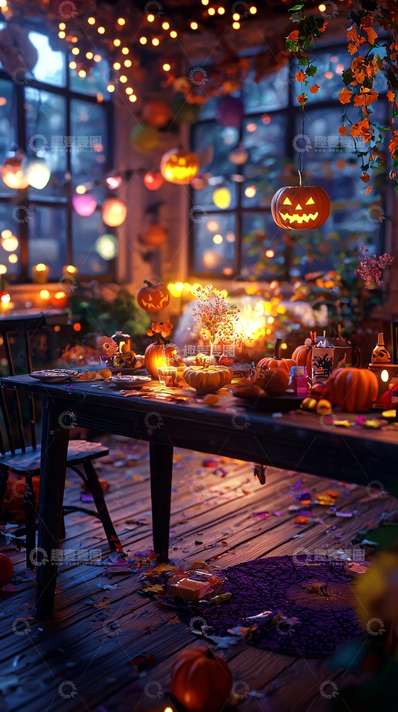高清大图下载【趣麦麦图】万圣节主题餐桌布置