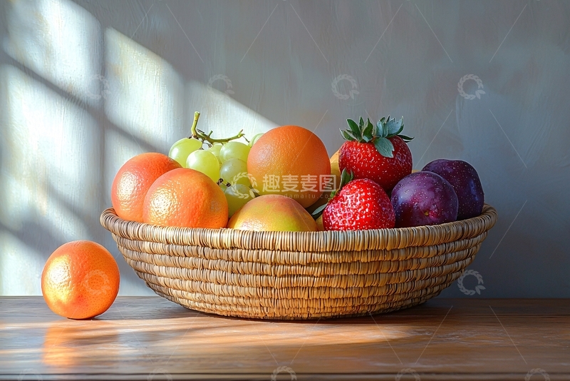 高清大图下载【趣麦麦图】手工编织草篮