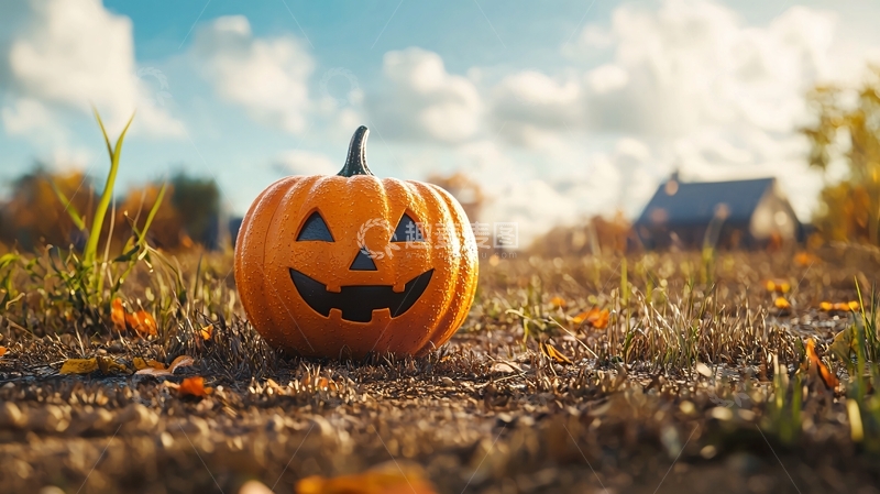 高清大图下载【趣麦麦图】秋日南瓜灯户外场景