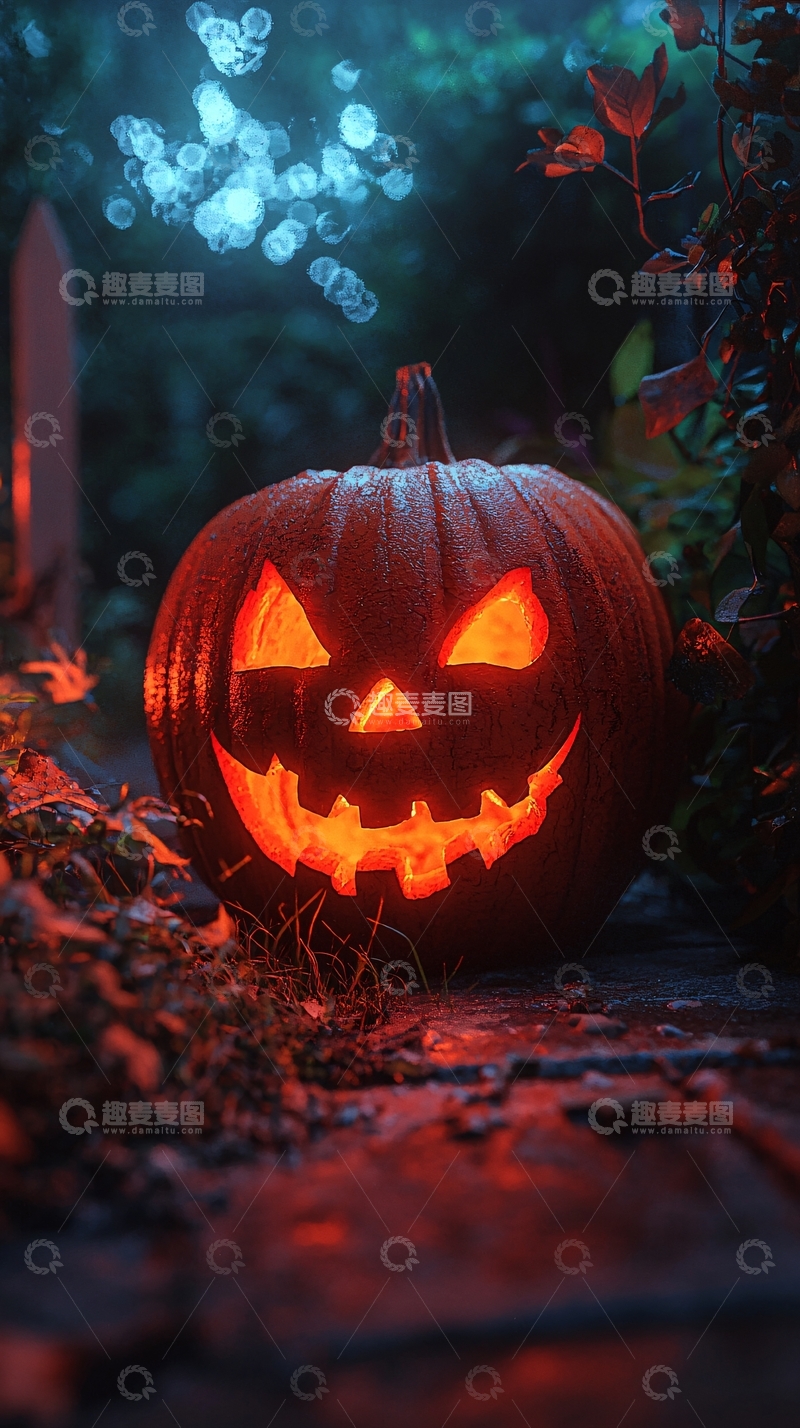 高清大图下载【趣麦麦图】万圣节南瓜灯夜景