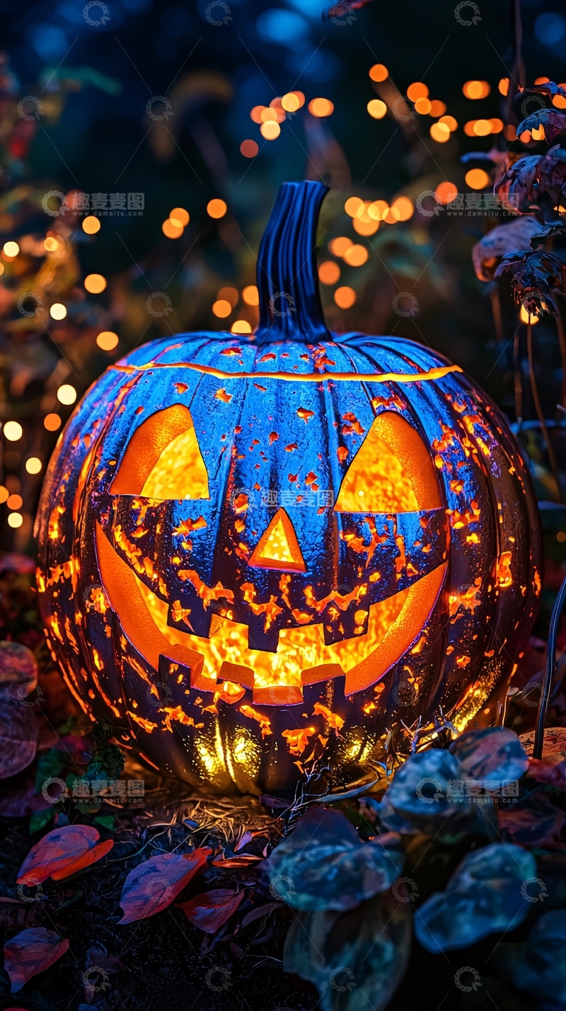 高清大图下载【趣麦麦图】万圣节南瓜灯夜景