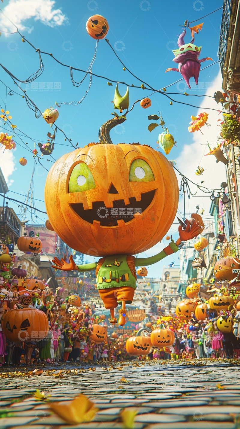 高清大图下载【趣麦麦图】万圣节南瓜街景