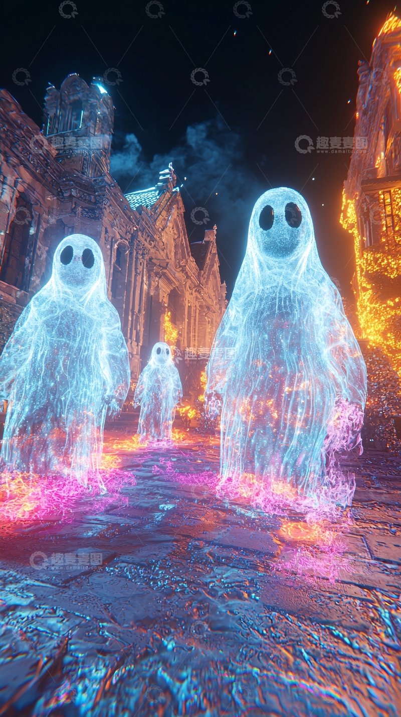 高清大图下载【趣麦麦图】夜色中的幽灵游行