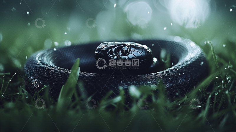 高清大图下载【趣麦麦图】夜色中的神秘蛇影