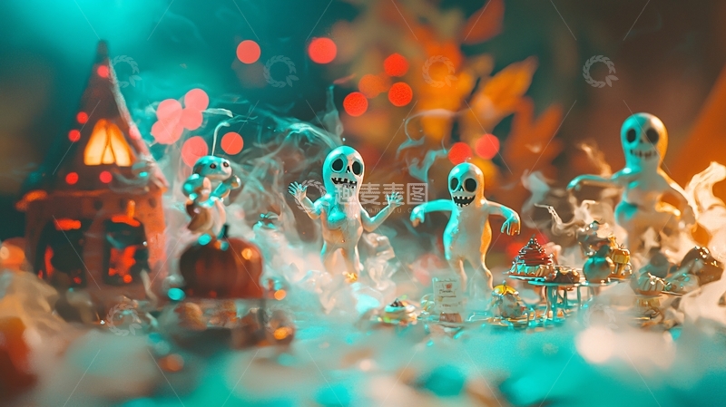 高清大图下载【趣麦麦图】万圣节鬼魂玩具场景