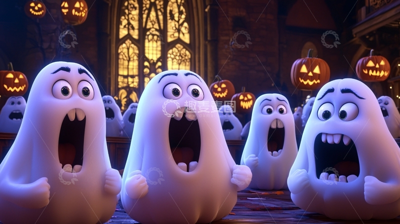 高清大图下载【趣麦麦图】万圣节鬼魂狂欢场景
