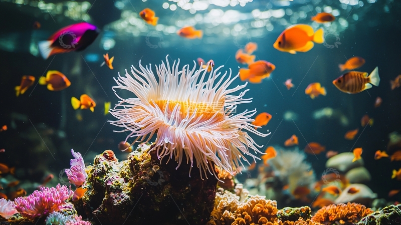 高清大图下载【趣麦麦图】海底珊瑚与热带鱼群