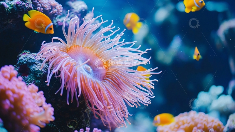 高清大图下载【趣麦麦图】海底珊瑚与小丑鱼