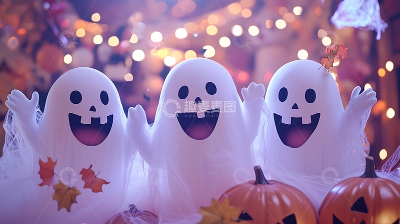 高清大图下载【趣麦麦图】万圣节鬼魂装饰场景