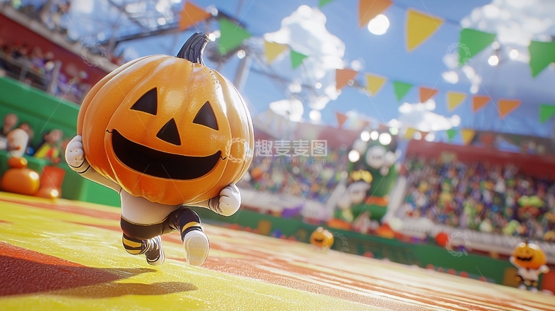 万圣节南瓜赛跑比赛
