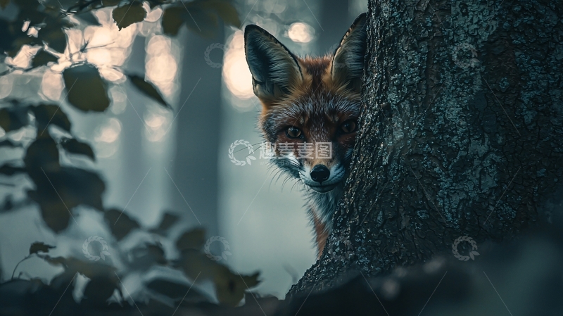 高清大图下载【趣麦麦图】森林中的狐狸