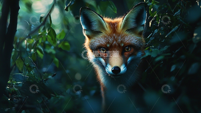 高清大图下载【趣麦麦图】森林中的狐狸