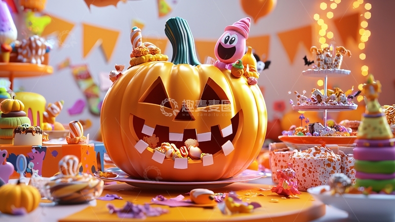高清大图下载【趣麦麦图】万圣节派对主题装饰场景