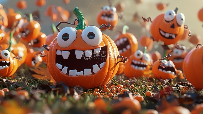高清大图下载【趣麦麦图】万圣节南瓜灯群集
