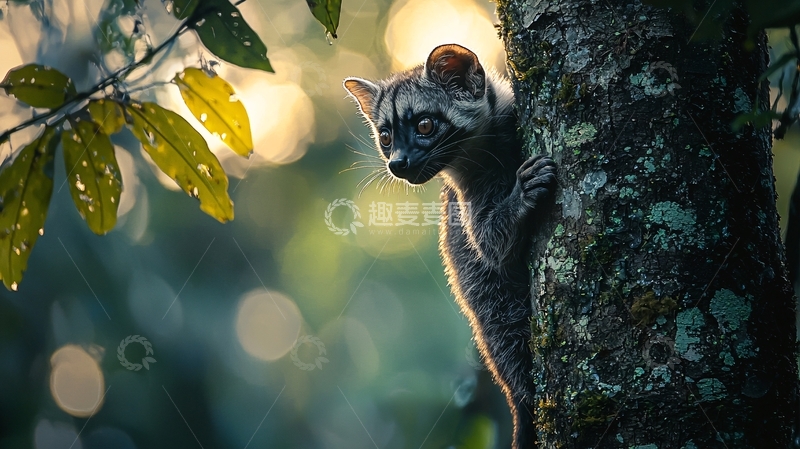 高清大图下载【趣麦麦图】树上的猫科动物