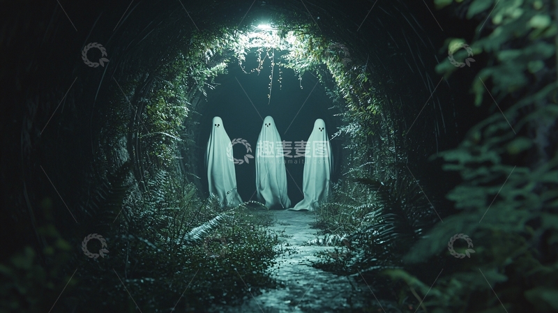 高清大图下载【趣麦麦图】幽灵隧道夜景