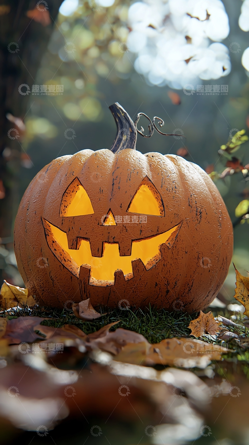 高清大图下载【趣麦麦图】万圣节南瓜灯户外场景