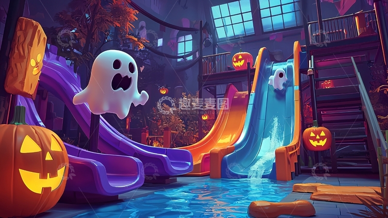 高清大图下载【趣麦麦图】万圣节主题水上乐园