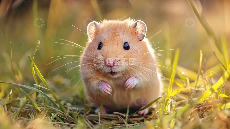 高清大图下载【趣麦麦图】阳光下的小仓鼠