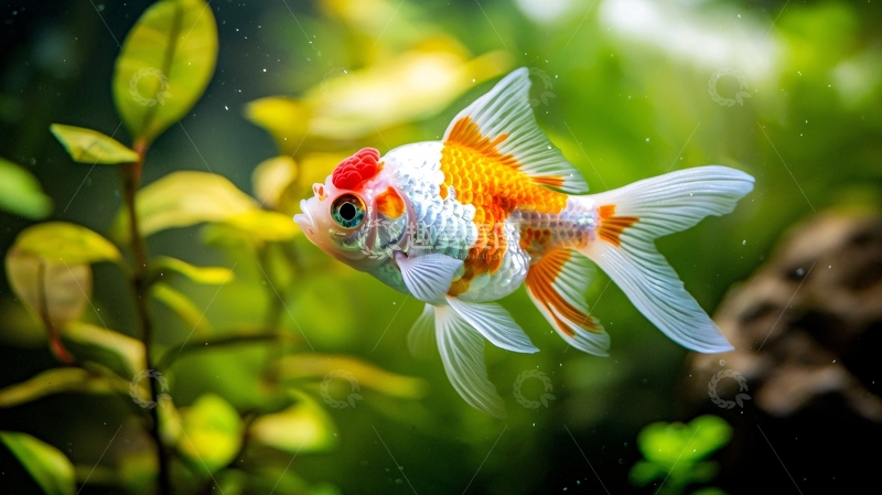 高清大图下载【趣麦麦图】金鱼在水中的美丽姿态