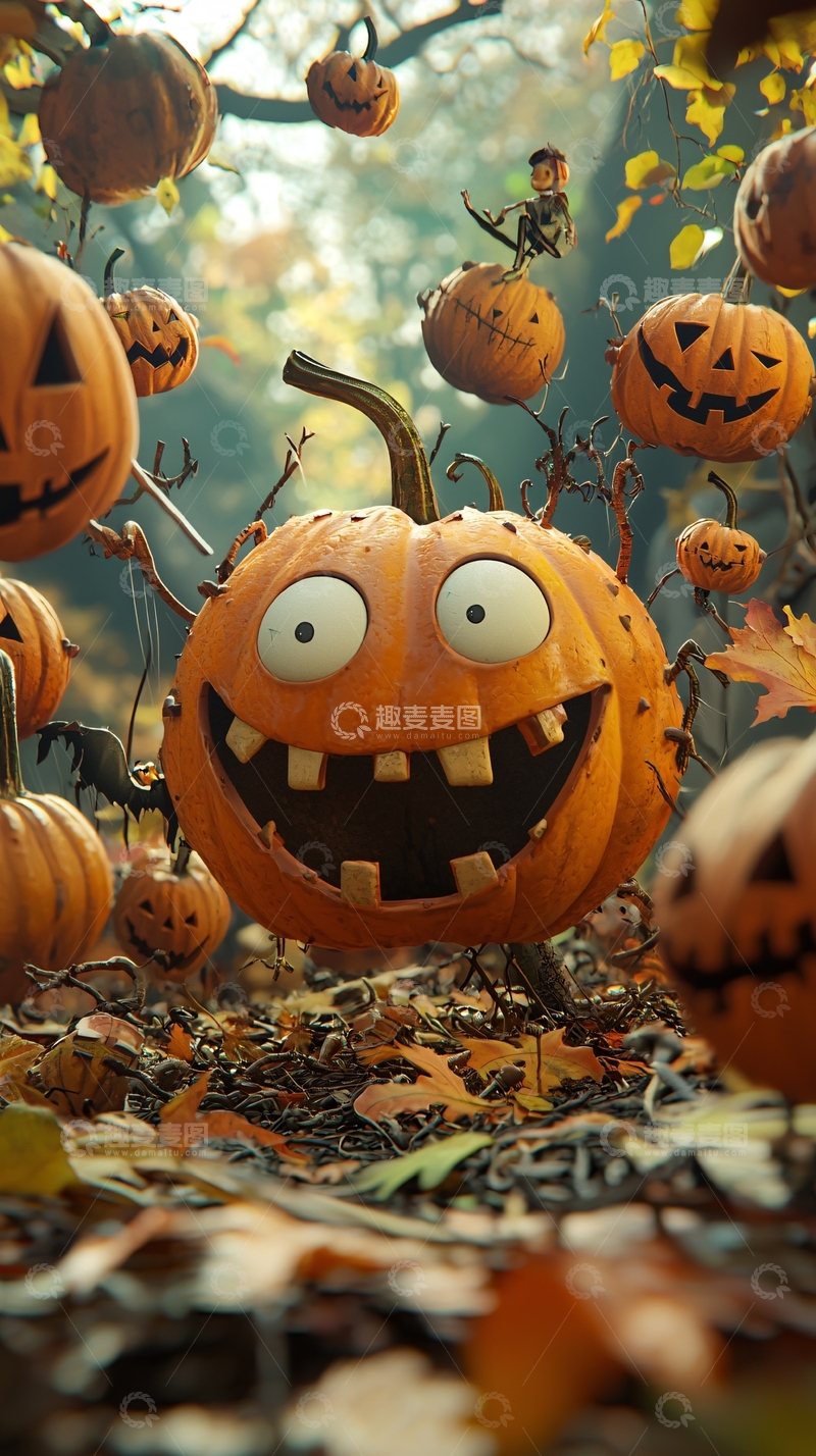 高清大图下载【趣麦麦图】万圣节南瓜森林