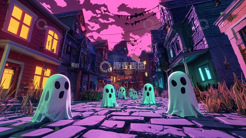 高清大图下载【趣麦麦图】幽灵小镇夜景