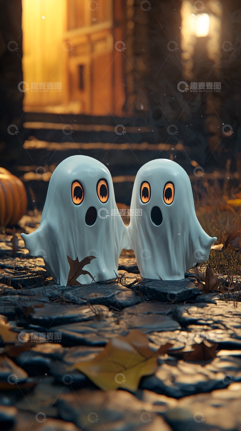 高清大图下载【趣麦麦图】万圣节鬼魂装饰场景