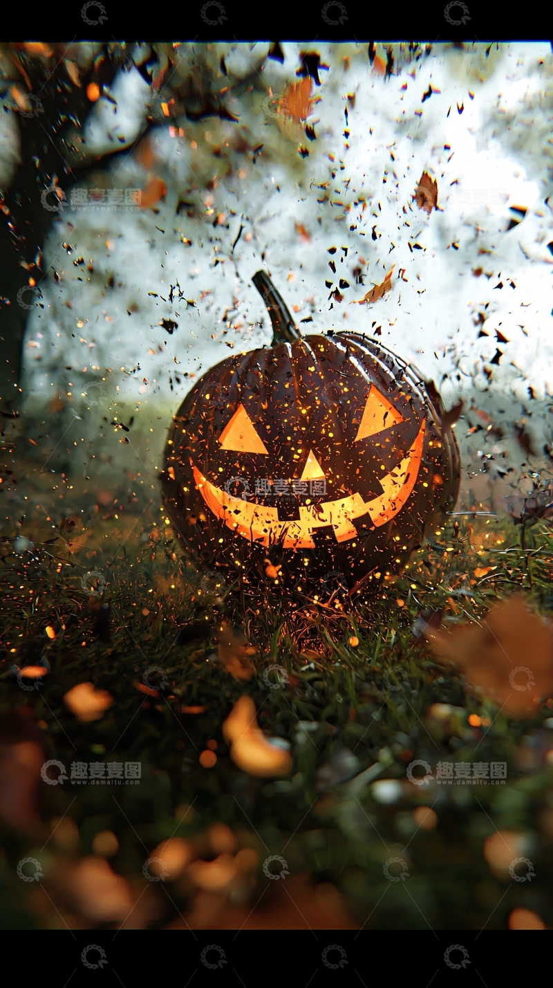 高清大图下载【趣麦麦图】万圣节南瓜灯背景图