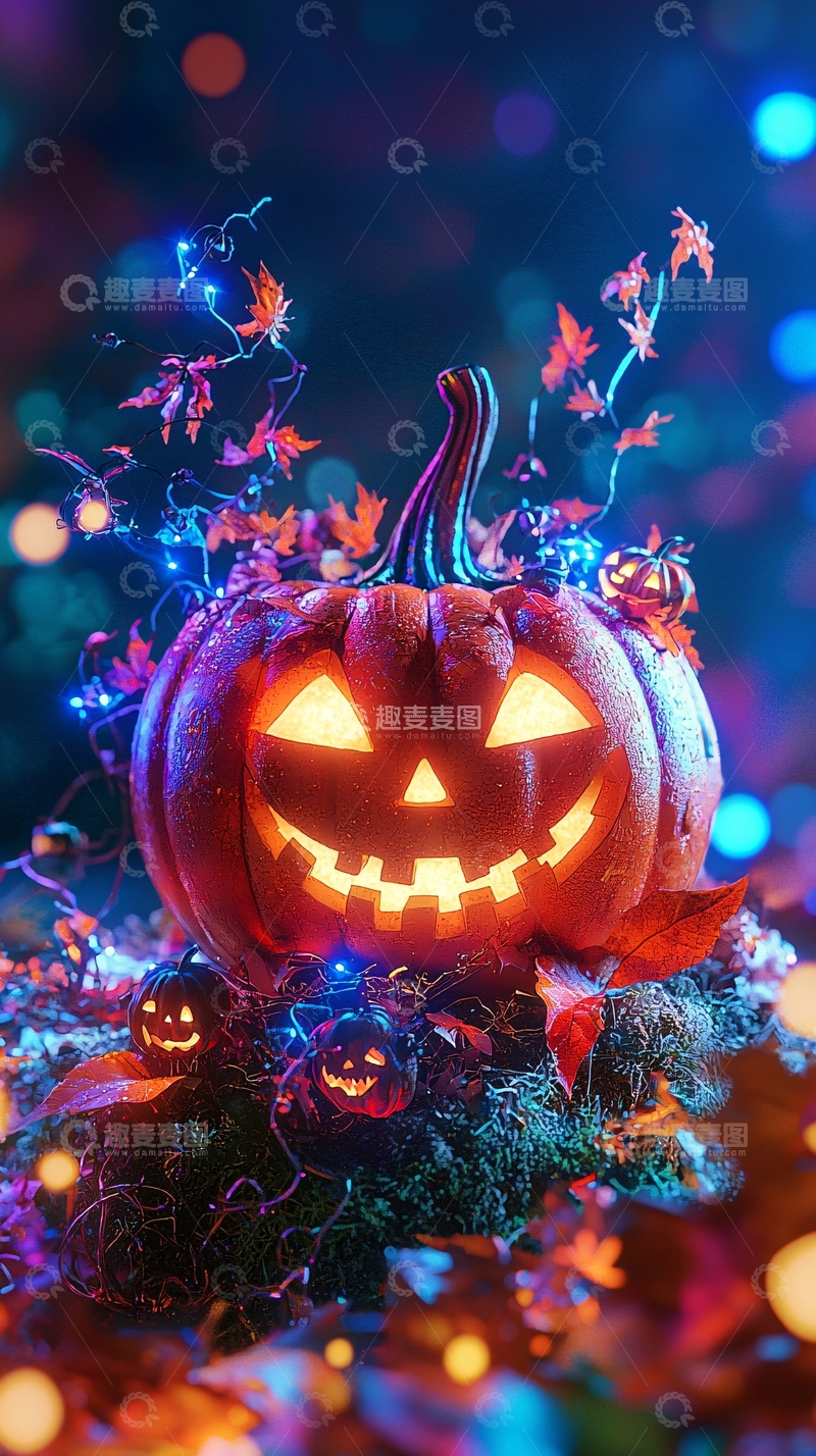 高清大图下载【趣麦麦图】万圣节南瓜灯装饰场景